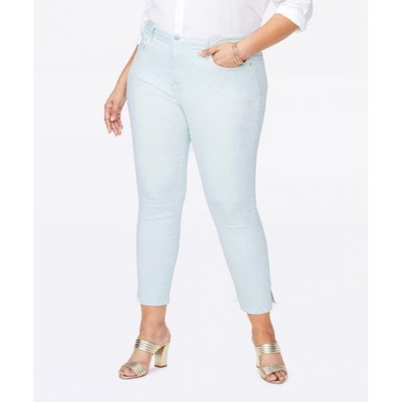 NYDJ Plus Ami Skinny Slit Ankle Jeans in Desert Dew - NWT Size 22W - Picture 1 of 2